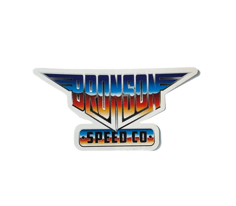 Bronson Speed Co. 'Wings Logo' Sticker - Orange/Blue