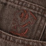 Loviah '1990' Baggy 5 Pocket Denim Pants - Brown Enzyme Wash