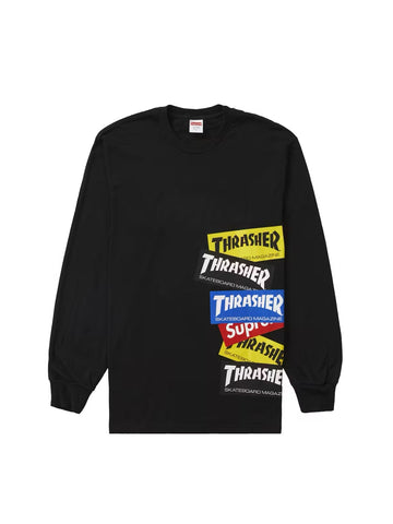 Supreme x Thrasher 'Multi Logo' L/S Tee - Black