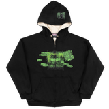 Frosted Skateboards 'Reversible Waffle' Thermal Zip-Up Hoodie - Black