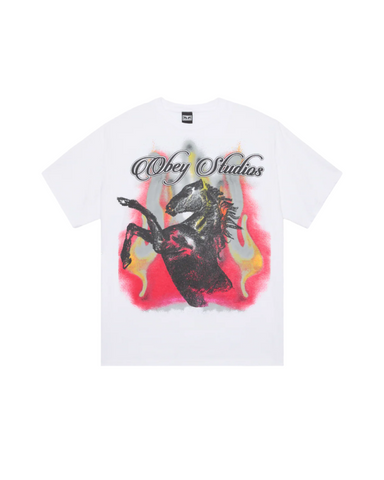Obey 'Studios Horse' Oversize Tee - White