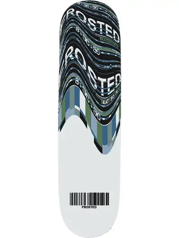Frosted 'Wavy Glitch' Skate Deck - Blue/Green