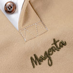 Magenta 'Smash Pouch Polo' L/S - Beige