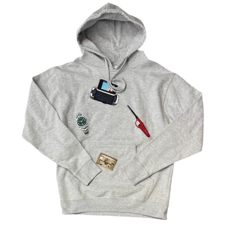 Classic Grip 'Lifestyle' Embroidered Hoodie - Heather Grey