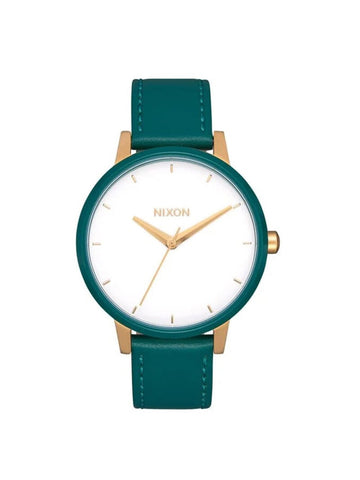 Nixon 'Kensington Leather' Watch - Gold / Teal