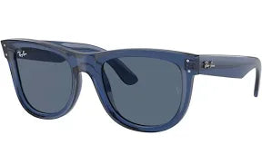 Ray-Ban 'Mega Wayfarer' Sunglasses - Transparent Dark Blue / Grey Mirror Blue (ORB0840S)