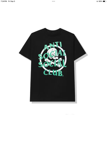 Anti Social Social Club x Neighborhood 'Cambered' Tee - Black/Green