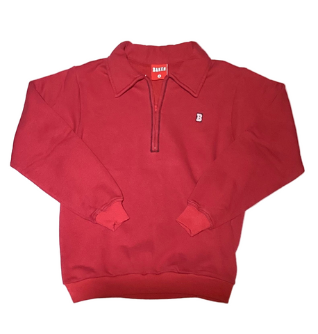 Baker 'Capital B' Quarter Zip-Up Hoodie - Red