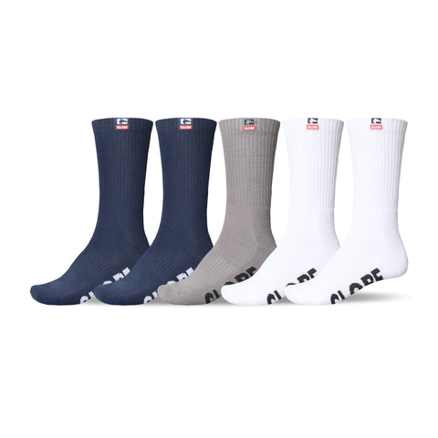 Globe 'Woven Logo Hi Crew' Socks - Assorted (5 Pack)