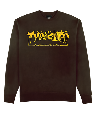 Thrasher x Antihero 'Pigeon Mag' Sweatshirt - Dark Brown