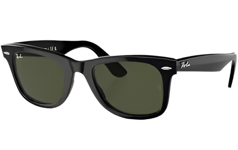 Ray-Ban 'Wayfarer' Sunglasses - Black / G-15 Green (ORB2140)