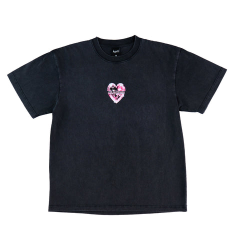 April Skateboards 'Hearts' Heavyweight Tee - Vintage Black
