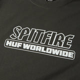 HUF x Spitfire 'Burn' Heavyweight Tee - Washed Black