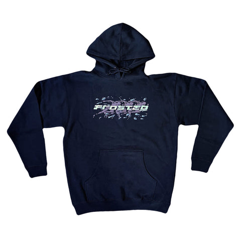 Frosted 'Racing' Hoodie - Black