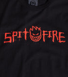 Spitfire 'Rough Scribble Bighead' Tee - Black/Red Print