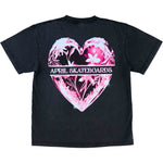 April Skateboards 'Hearts' Heavyweight Tee - Vintage Black