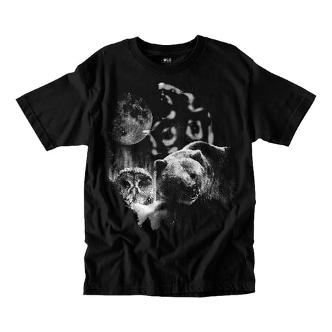 Red Dragon 'Night Animals' Tee - Black