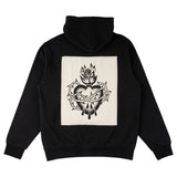 Welcome 'Scared Pigment-Dyed Patch' Hoodie - Black