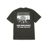 HUF x Spitfire 'Burn' Heavyweight Tee - Washed Black