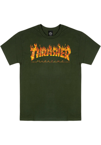 Thrasher 'Inferno' Tee - Forest Green