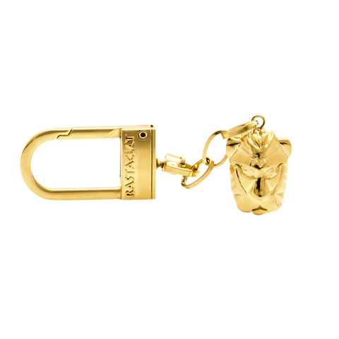 Rastaclat 'Geo Lion Head' Keychain - Gold