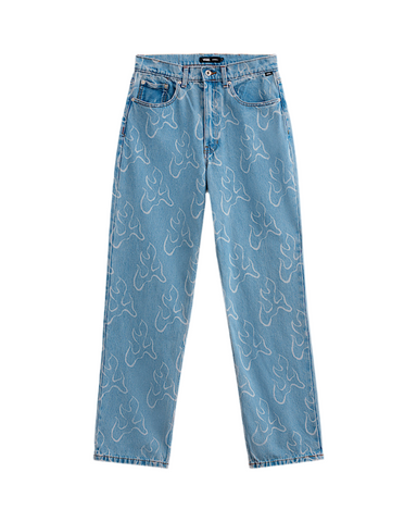 Vans 'Check 5 Flame' Loose Jeans - Stonewash/Blue