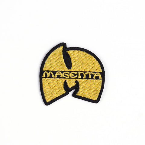 Magenta 'Rap Logo' Embroidered Patch - Yellow