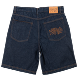 Frosted Skateboards 'Wavy' Baggy Jeans Shorts - Selvedge Blue