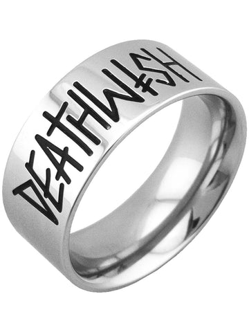 Deathwish 'Brand Logo' Silver Ring
