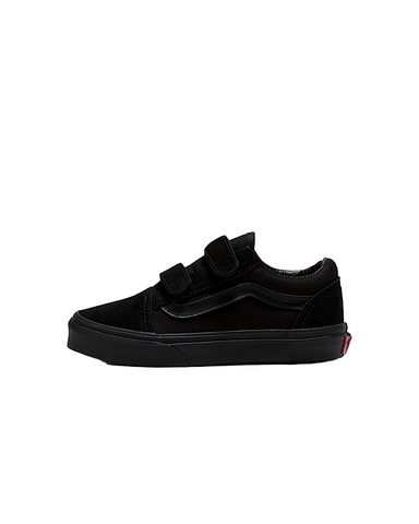 Vans 'Old Skool Velcro' Shoes - Black/Black (KIDS)