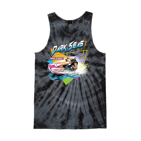 Dark Seas 'Wave Rave' Tank Top - Tie Dye Black Spider