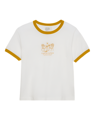 Vans 'De La Vans Ringer' Cropped Tee - White/Yellow