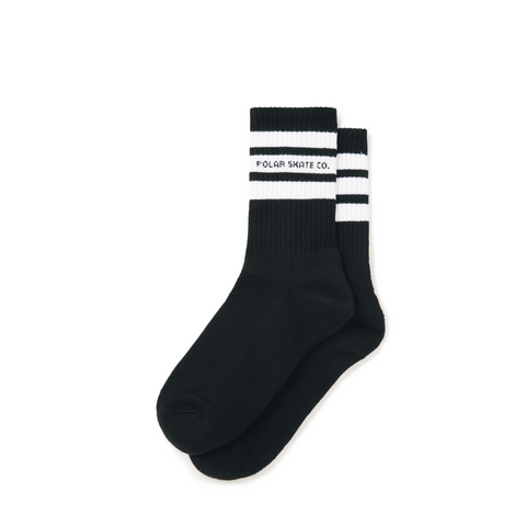 Polar Skate Co. 'Fat Stripe' Rib Socks - Black