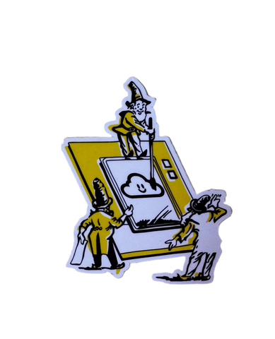 Polar Skate Co. 'Magician Cleaning' Sticker - Yellow