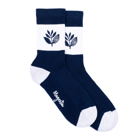 Magenta 'Stripe' Socks - Navy