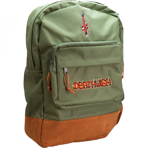 Deathwish 'Saturation' Embroidered Backpack - Green