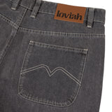 Loviah '1990' Baggy 5 Pocket Denim Pants - Grey Acid Wash