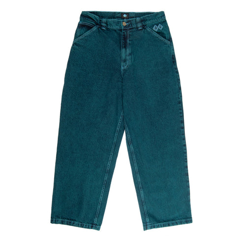 Magenta 'Ledge' Denim Baggy Jeans - Teal