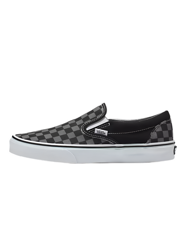 Vans 'Classic Slip-On' Shoes - Black/Pewter checkerboard