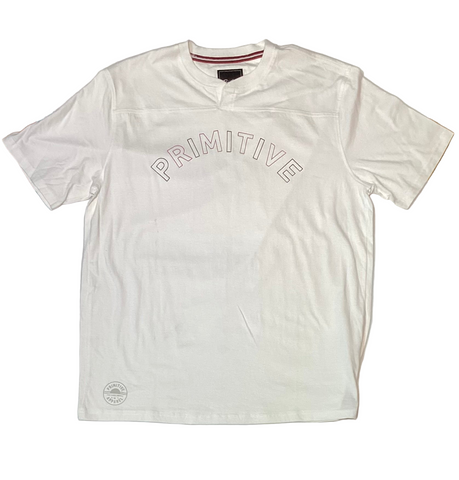 Primitive 'Henley Cut & sew' Tee - White