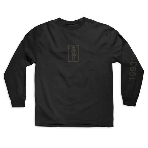 Girl Skateboard 'Reflective Logo' L/S Tee - Black
