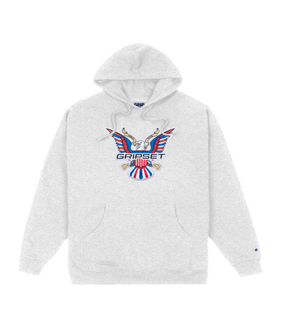 Classic Grip 'Gripset' Patched Hoodie - Heather Grey