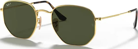 Ray-Ban 'Hexagonal Flat' Sunglasses - Polished Arista Gold / G-15 Green (ORB3548N)