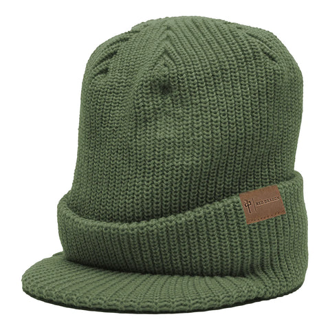 Red Dragon 'Toque Visor' Beanie - Army Green