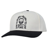 Spitfire 'Live To Burn Arch' Snapback Cap - Off White/Black