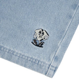 Loviah 'Jhorts' Denim Baggy Shorts - White Blue Wash