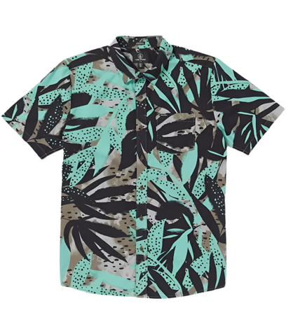 Volcom 'Waterside Floral' Short Sleeve - Dusty Aqua