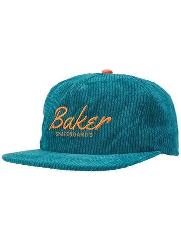 Baker 'Dolphin Corduroy' Snapback Cap - Green/Orange