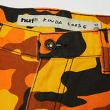 HUF 'Kinda Loose' Baggy Double Knee Shorts - Lava Camo