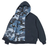 Supreme Reversible Work Zip Up Hooded Sweatshirt - Navy/Blue Camo